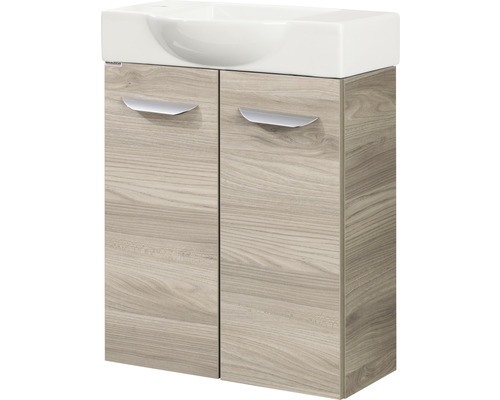 Waschtischunterschrank mit zwei Türen und Aufsatzwaschbecken