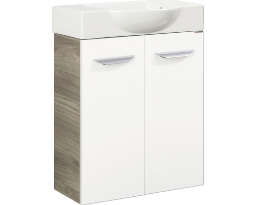 Waschbeckenunterschrank mit zwei Türen und Holzoptik