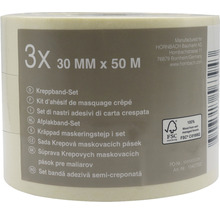 Kreppband-Set gelb 3x 30 mm x 50 m-thumb-0