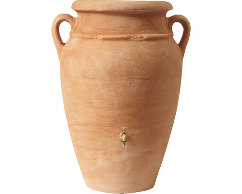 Amphore als Wasserspeicher mit Wasserhahn