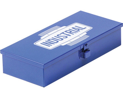 Werkzeugkasten aus Metall mit Aufdruck