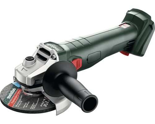 Metabo Akku-Winkelschleifer mit Schleifscheibe und Handgriff