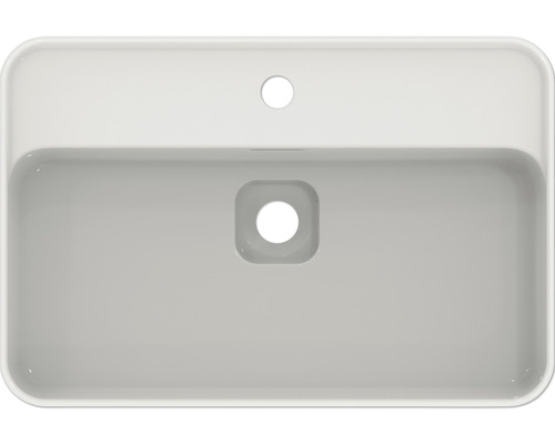 Aufsicht auf ein Waschbecken mit Hahnloch