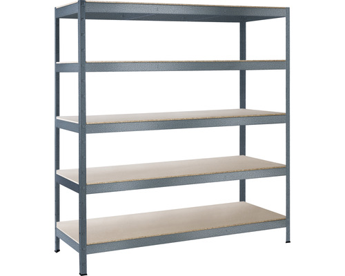 Regal mit fünf Ebenen aus Metall und Holz