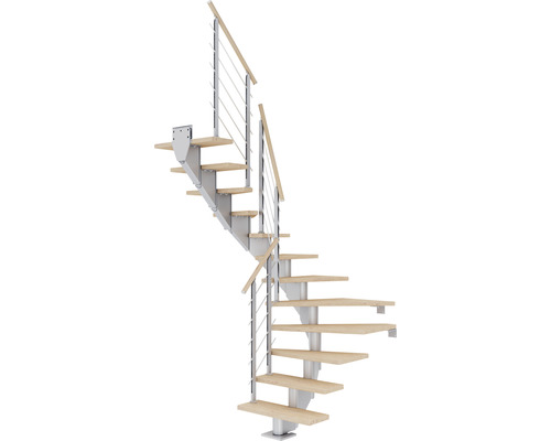 Pertura Mittelholmtreppe Alena Perlgrau 1/2-gewendelt 75 cm Relinggeländer Eiche Weiss geölt 12 Stufen / 13 Steigungen Pertura Mittelholmtreppe Alena Perlgrau 1/2-gewendelt 75 cm Relinggeländer Eiche Weiss geölt 12 Stufen / 13 Steigungen