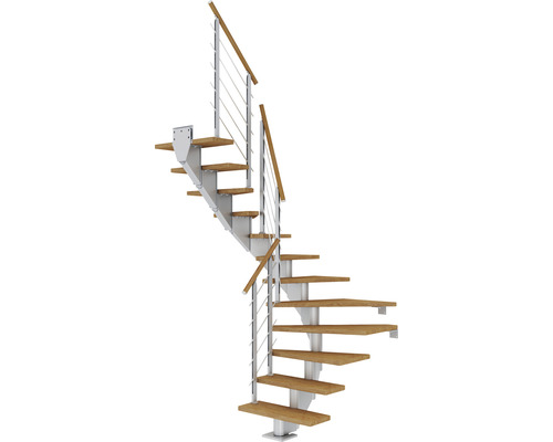 Pertura Mittelholmtreppe Alena Perlgrau 1/2-gewendelt 85 cm Relinggeländer Eiche Geölt 13 Stufen / 14 Steigungen Pertura Mittelholmtreppe Alena Perlgrau 1/2-gewendelt 85 cm Relinggeländer Eiche Geölt 13 Stufen / 14 Steigungen
