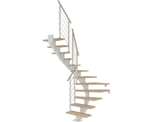Pertura Mittelholmtreppe Alena Weiß 1/2-gewendelt 85 cm Relinggeländer Eiche Weiss geölt 14 Stufen / 15 Steigungen Pertura Mittelholmtreppe Alena Weiß 1/2-gewendelt 85 cm Relinggeländer Eiche Weiss geölt 14 Stufen / 15 Steigungen