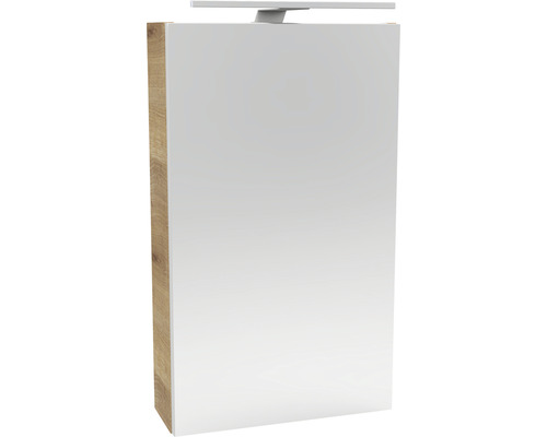 Spiegelschrank FACKELMANN SBC Small Bathroom Collection 400 x 16,2 x 680 mm ast-eiche 1-türig LED rechts