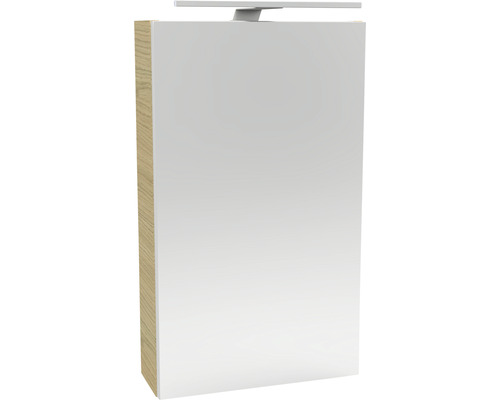 Spiegelschrank FACKELMANN SBC Small Bathroom Collection 400 x 16,2 x 680 mm sand eiche 1-türig LED links