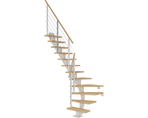 Pertura Mittelholmtreppe Malva Weiß 65 cm Buche Leimholz Geölt 11 Stufen 12 Steigungen