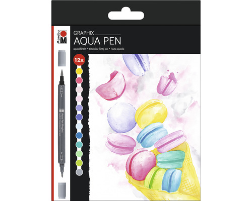 Marabu Graphix Aqua Pen Set mit zwölf Stiften