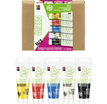 Marabu Green Basic Alkydfarbe Set mit fünf Tuben