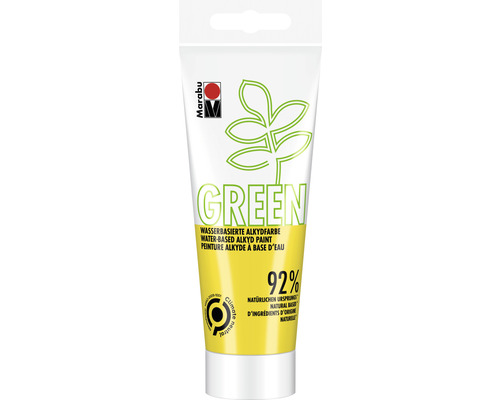 Marabu Green Wasserbasierte Alkydfarbe sonnengelb 220 100 ml Tube mit grüner, wasserbasierter Alkydfarbe von Marabu