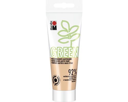 Marabu Green Wasserbasierte Alkydfarbe apricot 025 100 ml Tube mit wasserbasierter Alkydfarbe der Marke Marabu, Farbe Grün.