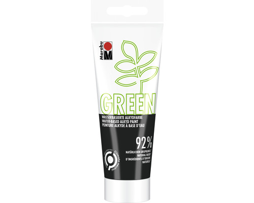 Marabu Green Wasserbasierte Alkydfarbe schwarz 073 100 ml Tube grüne, wasserbasierte Alkydfarbe
