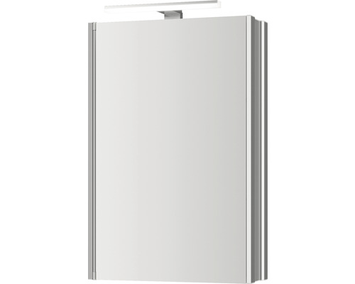 Spiegelschrank Jokey Singlealu 45 x 15,5 x 71,3 cm alufarben 1-türig LED IP 20 Spiegelschrank mit Beleuchtung für das Badezimmer
