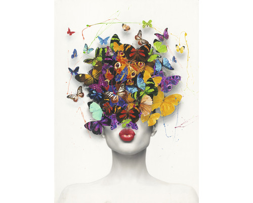 Leinwandbild Original Butterfly Face V 50x70 cm Leinwandbild Original Butterfly Face V 50x70 cm