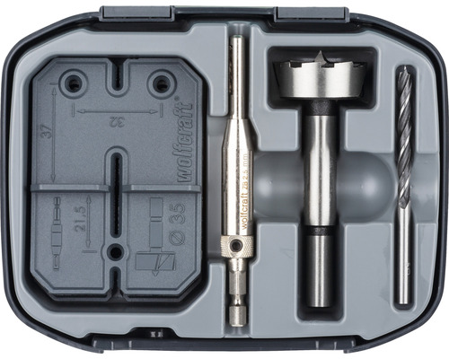Scharnierlochbohrer-Set – 35 Mm Forstnerbohrer Mit Führung, Für Verdeckte Scharniere & Möbelmontage
