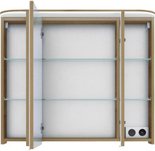 Spiegelschrank Balto Sprint 85,2 x 17 x 72,3 cm eiche riviera 3-türig LED IP 20