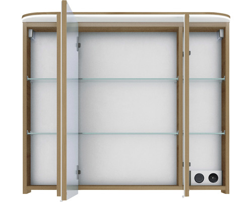 Spiegelschrank mit Fächern und Steckdosen