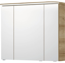 Spiegelschrank Balto Sprint 85,2 x 17 x 72,3 cm eiche riviera 3-türig LED IP 20