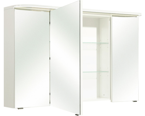 Spiegelschrank mit drei Türen und Glasablagen