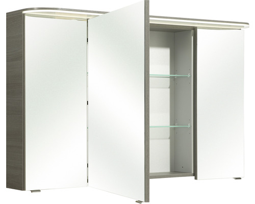 Spiegelschrank mit drei Türen, Beleuchtung und Glasablagen für das Badezimmer