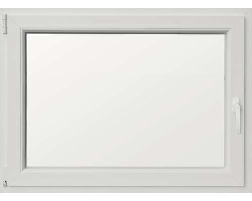Kellerfenster Dreh-Kipp Kunststoff RAL 9016 verkehrsweiß 800x600 mm DIN Links (3-fach verglast)