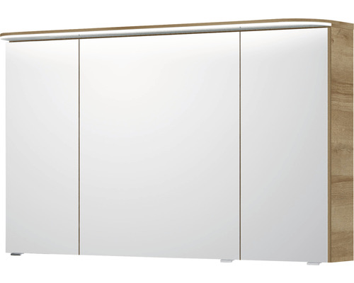 Spiegelschrank Balto Sprint 120 x 17 x 70,3 cm eiche riviera 3-türig LED IP 20 Schrank mit drei Türen und Beleuchtung