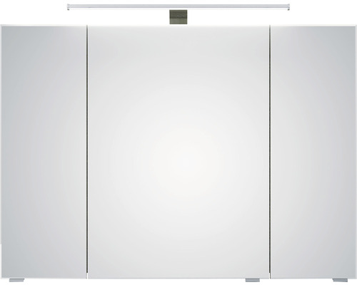 Spiegelschrank Serie 6005 Sprint 98 x 17 x 70,3 cm eiche riviera 3-türig LED IP 20 Spiegelschrank mit drei Türen und Beleuchtung für das Badezimmer