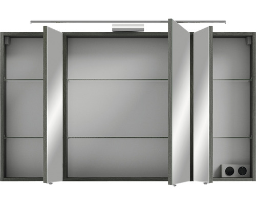 Spiegelschrank mit drei Türen, Beleuchtung und Steckdose