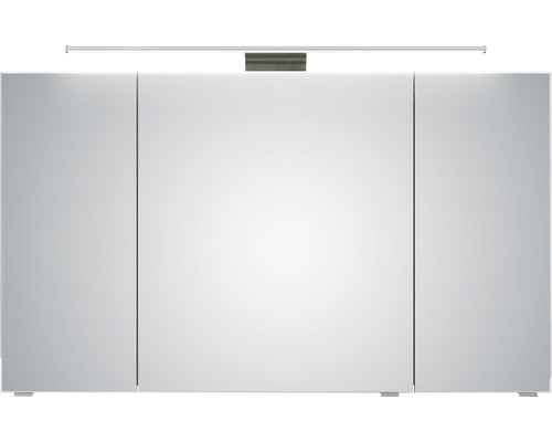 Spiegelschrank Serie 6005 Sprint 120 x 17 x 73 cm eiche riviera 3-türig LED IP 20 Spiegelschrank mit drei Türen und integrierter Beleuchtung