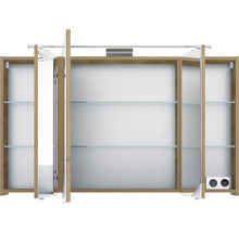 Spiegelschrank Serie 6005 Sprint 120 x 17 x 73 cm eiche riviera 3-türig LED IP 20