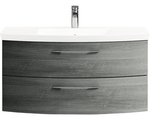 Waschtischunterschrank mit zwei Schubladen und Aufsatzwaschbecken