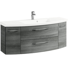 Badmöbel-Set Cassca Sprint BxT 121 x 46,2 cm Frontfarbe Graphit 2-teilig mit Waschtisch Mineralmarmor