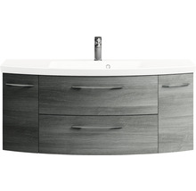 Badmöbel-Set Cassca Sprint BxT 121 x 46,2 cm Frontfarbe Graphit 2-teilig mit Waschtisch Mineralmarmor