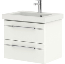 Badmöbel-Set Balto Sprint BxT 64,5 x 44 cm Frontfarbe weiß hochglanz 2-teilig mit Waschtisch Mineralmarmor