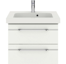 Badmöbel-Set Balto Sprint BxT 64,5 x 44 cm Frontfarbe weiß hochglanz 2-teilig mit Waschtisch Mineralmarmor
