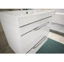 Badmöbel-Set Balto Sprint BxT 64,5 x 44 cm Frontfarbe weiß hochglanz 2-teilig mit Waschtisch Mineralmarmor