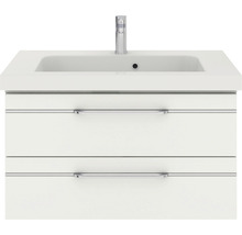 Badmöbel-Set Balto Sprint BxT 92,5 x 49 cm Frontfarbe weiß hochglanz 2-teilig mit Waschtisch Mineralmarmor