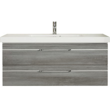 Badmöbel-Set Balto Sprint BxT 123,4 x 49 cm Frontfarbe Graphit 2-teilig mit Waschtisch Mineralmarmor