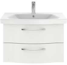 Badmöbel-Set Serie 6005 Sprint BxT 82 x 42,7 cm Frontfarbe weiß hochglanz 2-teilig mit Waschtisch Keramik