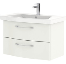 Badmöbel-Set Serie 6005 Sprint BxT 82 x 42,7 cm Frontfarbe weiß hochglanz 2-teilig mit Waschtisch Keramik