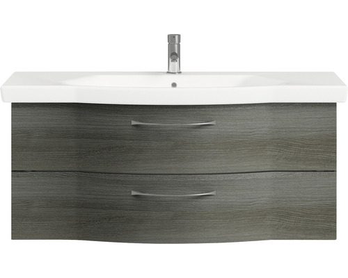 Waschbeckenunterschrank mit zwei Schubladen und Aufsatzwaschbecken