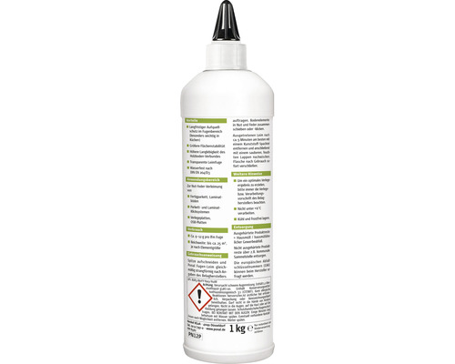 Weiße Flasche Fugenleim mit schwarzem Applikator