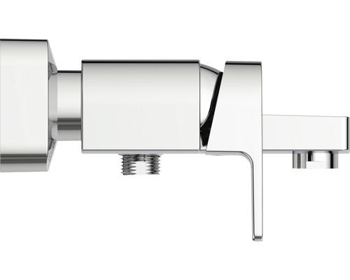 Chromfarbene Waschtischarmatur zur Wandmontage