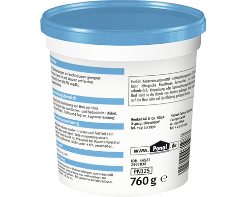 Eimer Holzleim mit blauem Deckel, 760 Gramm