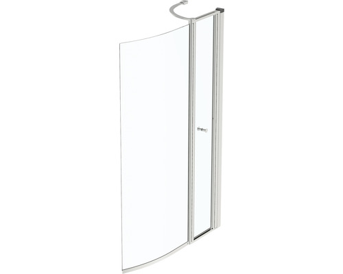 Badewannenaufsatz 2-teilig Ideal Standard Connect Air 89 x 142 cm Klarglas Profilfarbe silber E1137EO