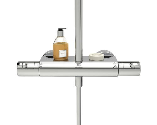 Aufputz-Brausethermostat mit Ablage für Shampoo und Seife