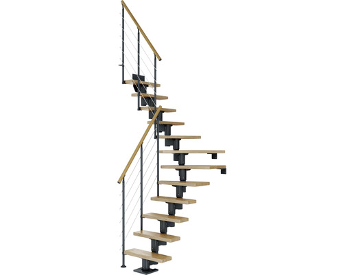 Pertura Mittelholmtreppe Spiros Anthrazit 1/4 gewendelt unten links/rechts 65 cm Relinggeländer Eiche Lackiert 12 Stufen / 13 Steigungen Pertura Mittelholmtreppe Spiros Anthrazit 1/4 gewendelt unten links/rechts 65 cm Relinggeländer Eiche Lackiert 12 Stufen / 13 Steigungen